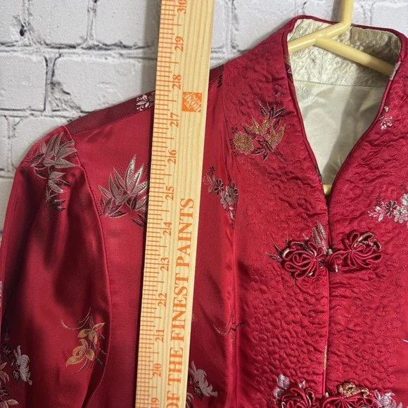 VTG PEONY BRAND Shanghai China Silk Jacket Blazer Asian Kimono Reversible Sz MED - Picture 8 of 14